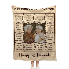 Customized Heartfelt Quotes Blanket - Personalized Sweet Memories Photo and Name Warm Flannel Couple Blanket - A Gift For Boyfriend,Girlfriend,Husband,Wife - OLESA