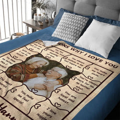 Customized Heartfelt Quotes Blanket - Personalized Sweet Memories Photo and Name Warm Flannel Couple Blanket - A Gift For Boyfriend,Girlfriend,Husband,Wife - OLESA