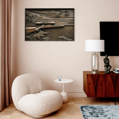Customized Hunting Rifle Wall Art - Personalized Name Hunting Canvas Painting - A Gifts For Friends - OLESA