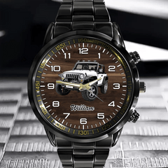 Customized Jeep - themed Watch - Personalized Photo Jeep Watche - A Gift For Friend,Family,Jeep Lover - OLESA