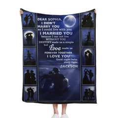 Customized Love Goodnight Blanket - Personalized Name - Gift For Girlfriend, Wife - OLESA