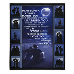 Customized Love Goodnight Blanket - Personalized Name - Gift For Girlfriend, Wife - OLESA