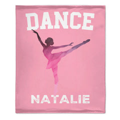Customized Multicolor Ballet Dancing Silhouette Soft Throw Blanket - Personalized Color And Name - Gift for Dancers - OLESA