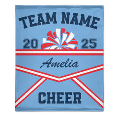Customized Multicolor Cheerleading Pompom Soft Throw Blanket - Personalized Color And Name - Cheerleading Supplies - OLESA