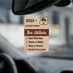 Customized My Adventure Achievements Wooden Ornament - Personalized Name And Achievement - Gift For Adventure Lovers - OLESA