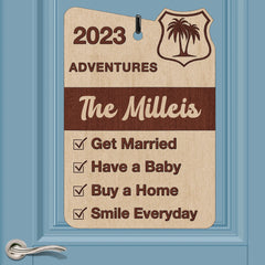 Customized My Adventure Achievements Wooden Sign - Personalized Name And Achievement - Gift For Adventure Lovers - OLESA