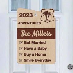 Customized My Adventure Achievements Wooden Sign - Personalized Name And Achievement - Gift For Adventure Lovers - OLESA