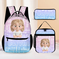 Customized Name - Engraved Backpack - Personalized Character - Gift for Children - OLESA