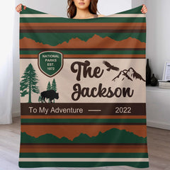 Customized National Park Commemorative Blanket – Personalized Name Flannel Blanket – Environmental Protection Souvenirs - OLESA