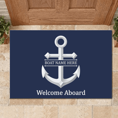 ⚓️Customized Nautical Welcome Mat - Personalized Boat Name Doormat - Gift For Sailors - OLESA