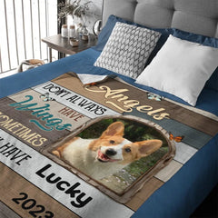 Customized Pet Memorial Blankets - Personalized Cozy Blanket with Pet Photo,Name and Year - A Meaning Gift For Pet Owners,Pet Lovers - OLESA