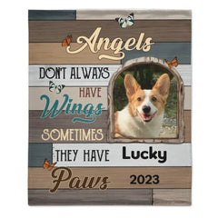 Customized Pet Memorial Blankets - Personalized Cozy Blanket with Pet Photo,Name and Year - A Meaning Gift For Pet Owners,Pet Lovers - OLESA