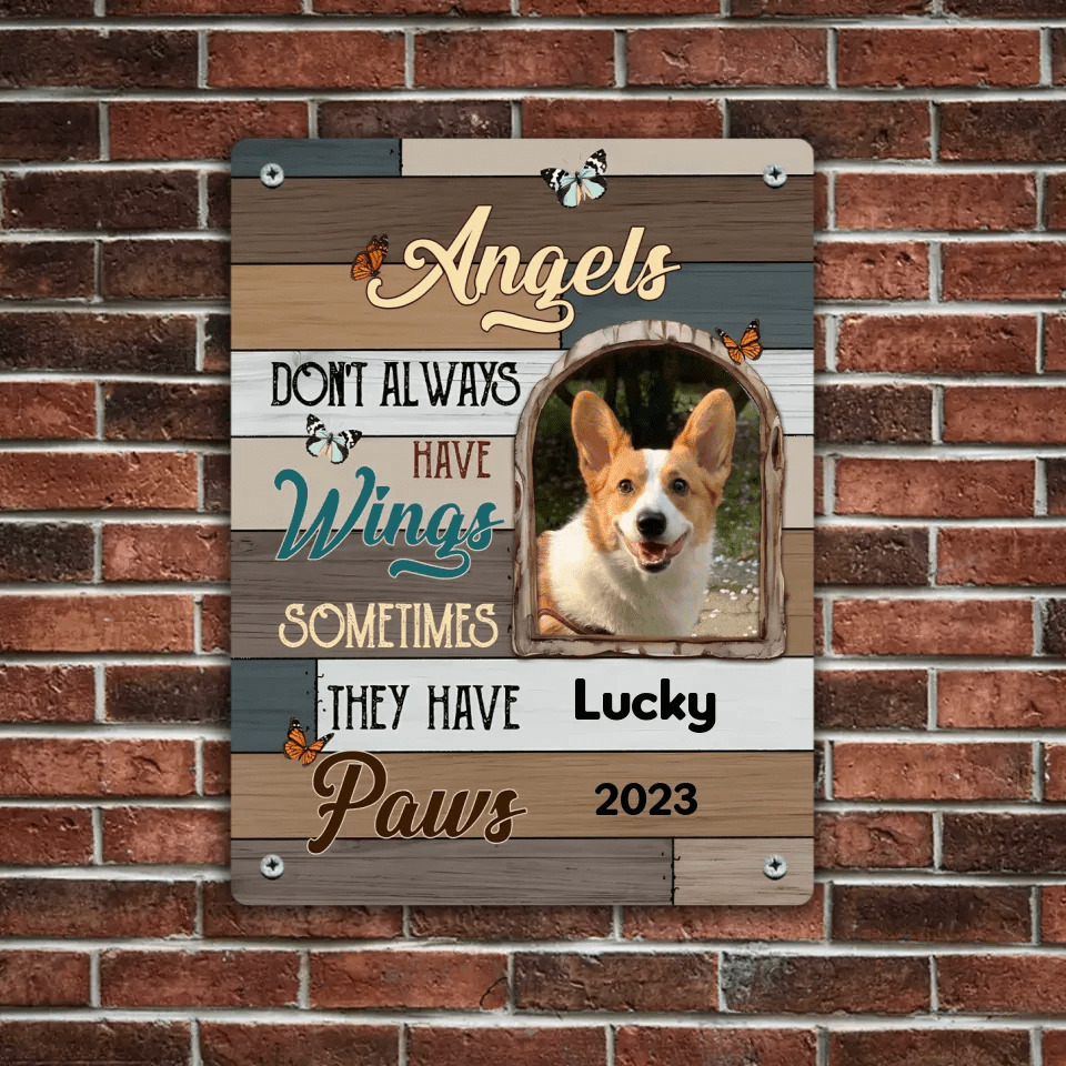 Customized Pet Memorial Metal Sign - Personalized Metal Decorative Plaques with Pet Photo,Name and Year - A Meaning Gift For Pet Owners,Pet Lovers - OLESA