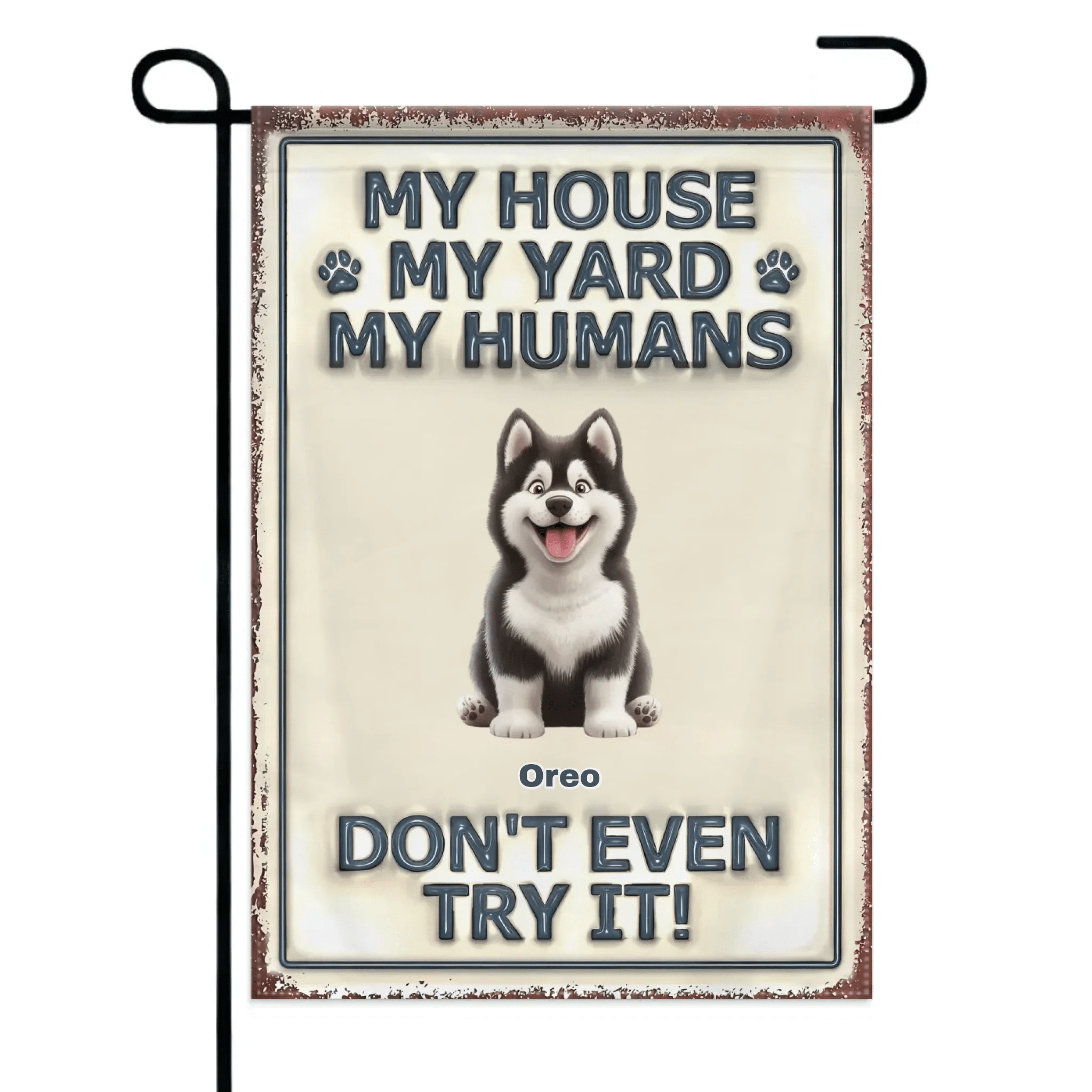 Customized Pet Pattern Flag - Personalized Decorative Garden Flags with Pet Breed Image and Name - A Gift For Dog Owners,Dog Lovers - OLESA