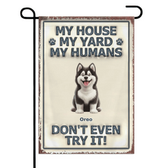 Customized Pet Pattern Flag - Personalized Decorative Garden Flags with Pet Breed Image and Name - A Gift For Dog Owners,Dog Lovers - OLESA