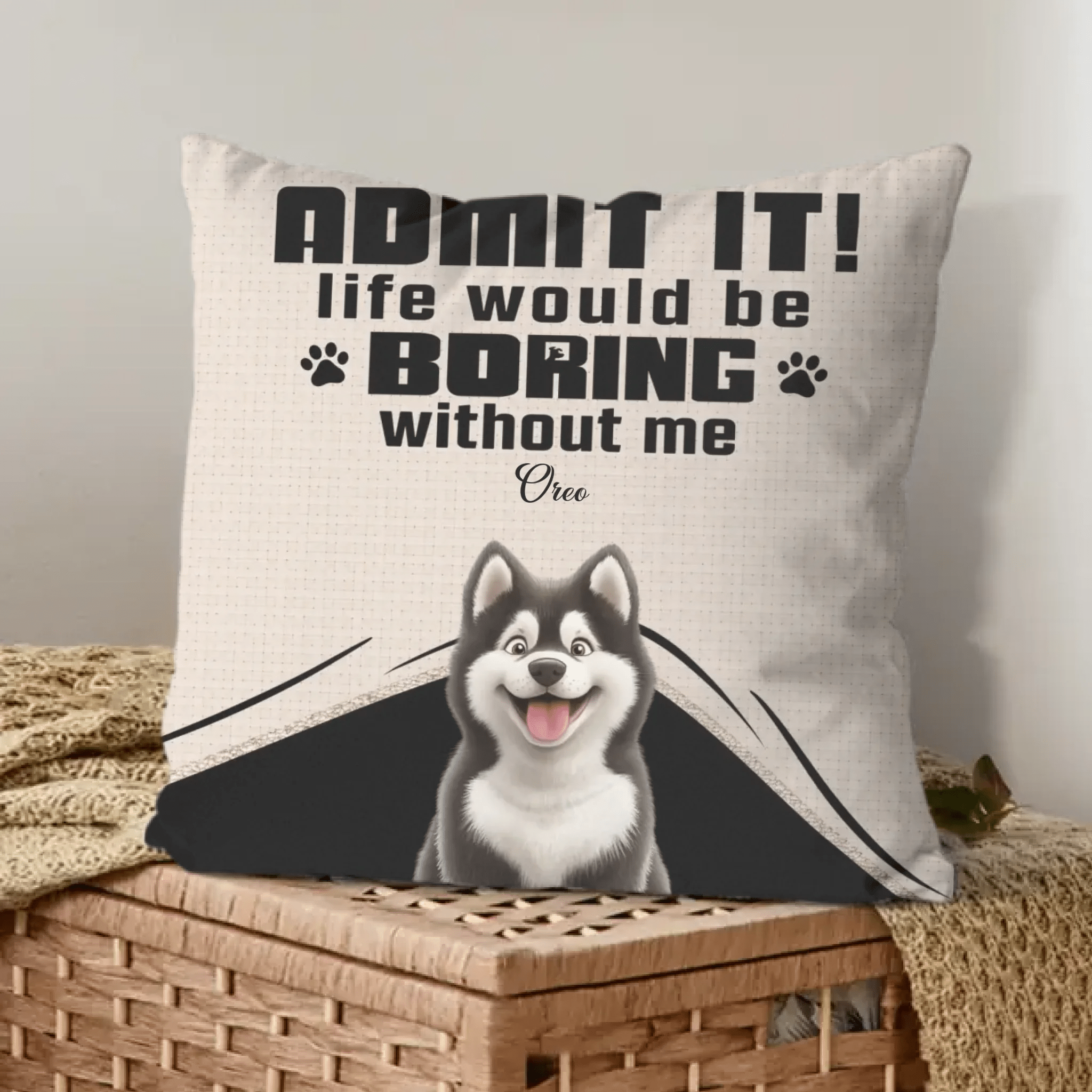 Customized Pet Pattern Pillowcase - Personalized Decorative Pillowcase with Pet Breed Image and Name - A Gift For Dog Owners,Dog Lovers - OLESA