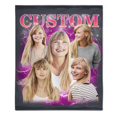 Customized Photo Blanket - Personalized Photo And Title - Memento Gift For Girlfriend,Boyfriend,Friend - OLESA