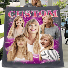 Customized Photo Blanket - Personalized Photo And Title - Memento Gift For Girlfriend,Boyfriend,Friend - OLESA