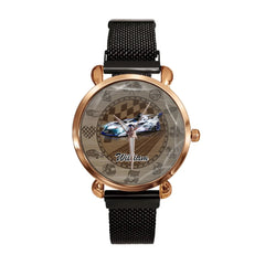 Customized Racing Competition Theme Watch - Personalized Photo - themed Racing Dirt Track Decorative Watch - A Gift For Friend,Race Car Driver,Race Car Fans - OLESA