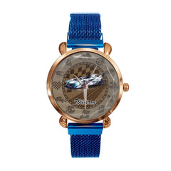 Customized Racing Competition Theme Watch - Personalized Photo - themed Racing Dirt Track Decorative Watch - A Gift For Friend,Race Car Driver,Race Car Fans - OLESA