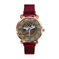 Customized Racing Competition Theme Watch - Personalized Photo - themed Racing Dirt Track Decorative Watch - A Gift For Friend,Race Car Driver,Race Car Fans - OLESA