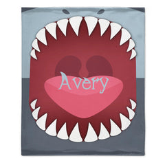 Customized Shark Blanket – Personalized Name Flannel Blanket – Gift for Kids - OLESA