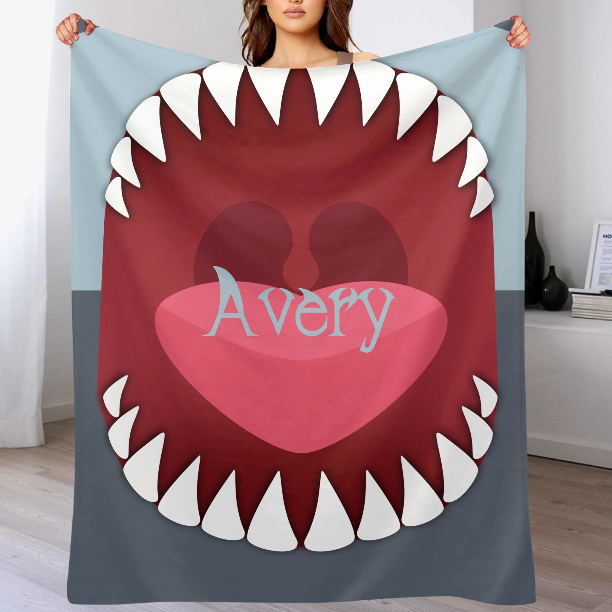 Customized Shark Blanket – Personalized Name Flannel Blanket – Gift for Kids - OLESA