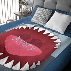 Customized Shark Blanket – Personalized Name Flannel Blanket – Gift for Kids - OLESA