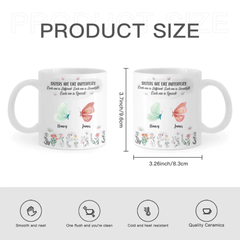 Customized Sisters Theme Mug - Personalized Birthday Butterfly and Name 3D Inflatable Garden Pattern Mug - Gift for Sisters, BFF, Friends - OLESA