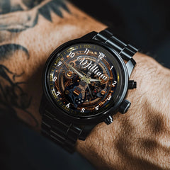 Customized Steampunk Style Watch – Mechanical and Gear - patterned Watches with Personalized Names - A Gift For Friend,BFF,Friend,Mechanical Enthusiast - OLESA