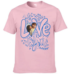 Customized T-shirt with the theme of "Love" - Customized Clothes Featuring Heart - shaped Photos - Gift for Couples,Boyfriend,Girfriend,Husband,Wife - OLESA