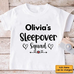 Customized Text and Backside Name Sleepover Squad Party Shirt - OLESA