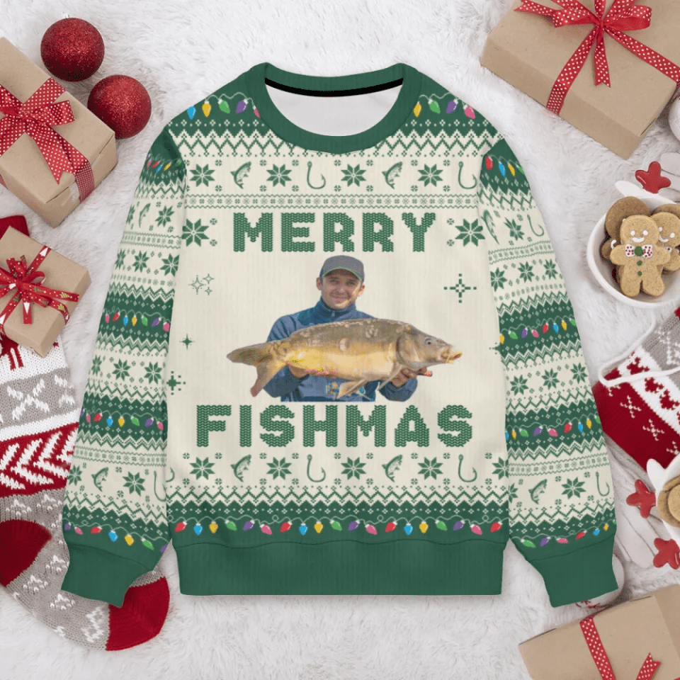 Customized Theme Ugly Sweater - Personalized Photo of Fishing, Golf, Hunting, Barbecue Themed Classic Color Ugly Sweater - A Gift For Friend,Family,Huntsman,Angler,Golfer,Barbecuer - OLESA