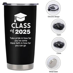 Customized Thermos Cup for Graduation Season - Personalized Name - themed Fun Advertising Text Thermos Cup - A Commemorative Gift For Family,Friend,BFF,Graduate - OLESA