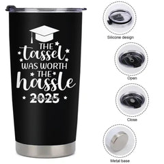 Customized Thermos Cup for Graduation Season - Personalized Name - themed Fun Advertising Text Thermos Cup - A Gift For Family,Friend,BFF,Graduate - OLESA
