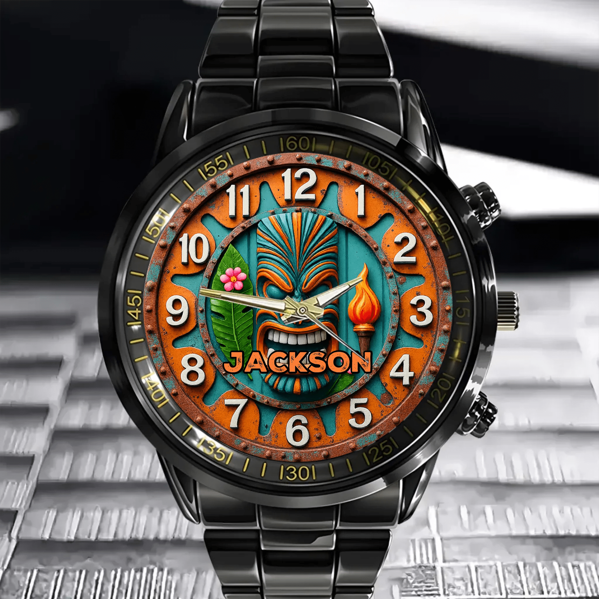 Customized Tropical Tribal Chief Watch - Personalized Name - Exquisite Gifts - OLESA