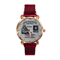 Customized Veterans Watch - Personalized Military Branch, Rank and Name Veteran Themed Timepiece - A Gift For Family, Veteran - OLESA