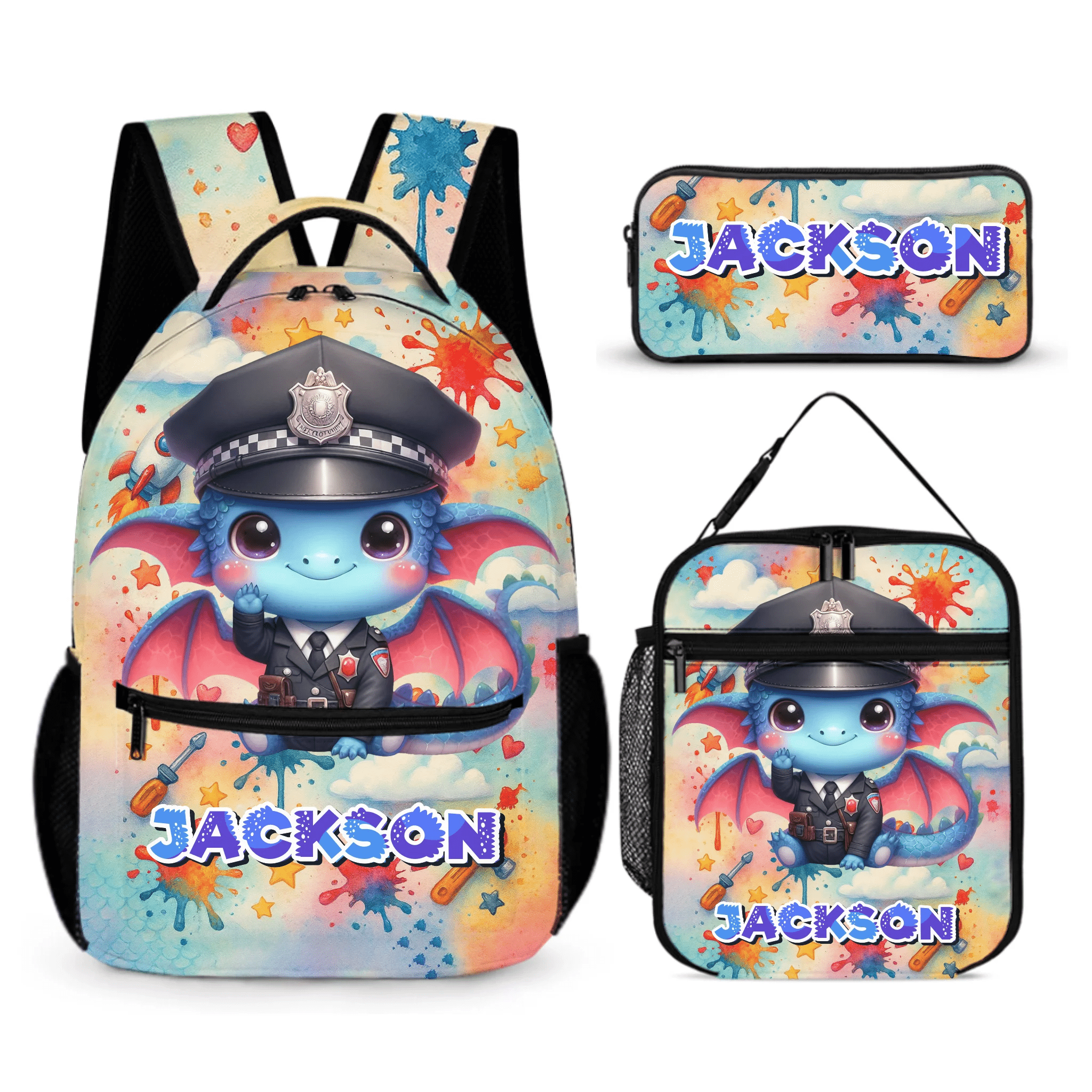 Cute Baby Dragons Customized Backpack - Personalized Name - Start The School Season - OLESA
