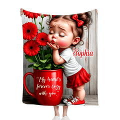 Cute Card Baby Show You Love Customized Blanket - Personalized Name - Gifts For Lovers - OLESA