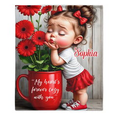 Cute Card Baby Show You Love Customized Blanket - Personalized Name - Gifts For Lovers - OLESA