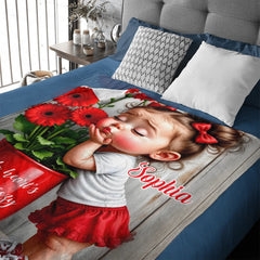 Cute Card Baby Show You Love Customized Blanket - Personalized Name - Gifts For Lovers - OLESA