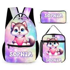 Cute Cat/Dog Accompany to School Backpack - Personalized Name - School Season Gift - OLESA