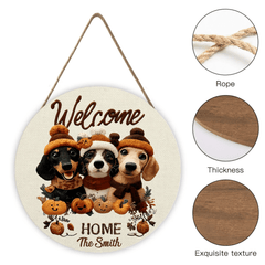 Cute Dachshund - Personalized House Wooden Sign - Gifts For Dog Lovers - OLESA