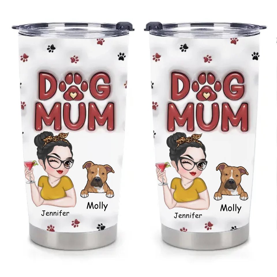 Cute Dog Mom - Personalized Custom 3D Inflatable Thermal Mug - Pet Lover Gifts - OLESA