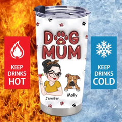 Cute Dog Mom - Personalized Custom 3D Inflatable Thermal Mug - Pet Lover Gifts - OLESA