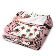 Cute Pink Ghost - Halloween Name Custom Personalized Decorative Blanket - Gift for Girls and Boys - OLESA