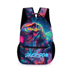 Cyberpunk Dinosaur Custom Backpack - Gift for Back - to - School Season - OLESA