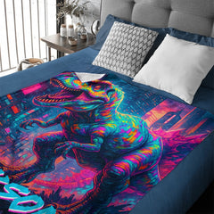 Cyberpunk Dinosaur - Personalized Blanket - OLESA