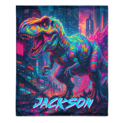 Cyberpunk Dinosaur - Personalized Blanket - OLESA