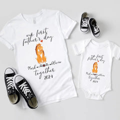 Dad And Me Matching Shirts - Our First Father's Day Custom Name Gift - OLESA